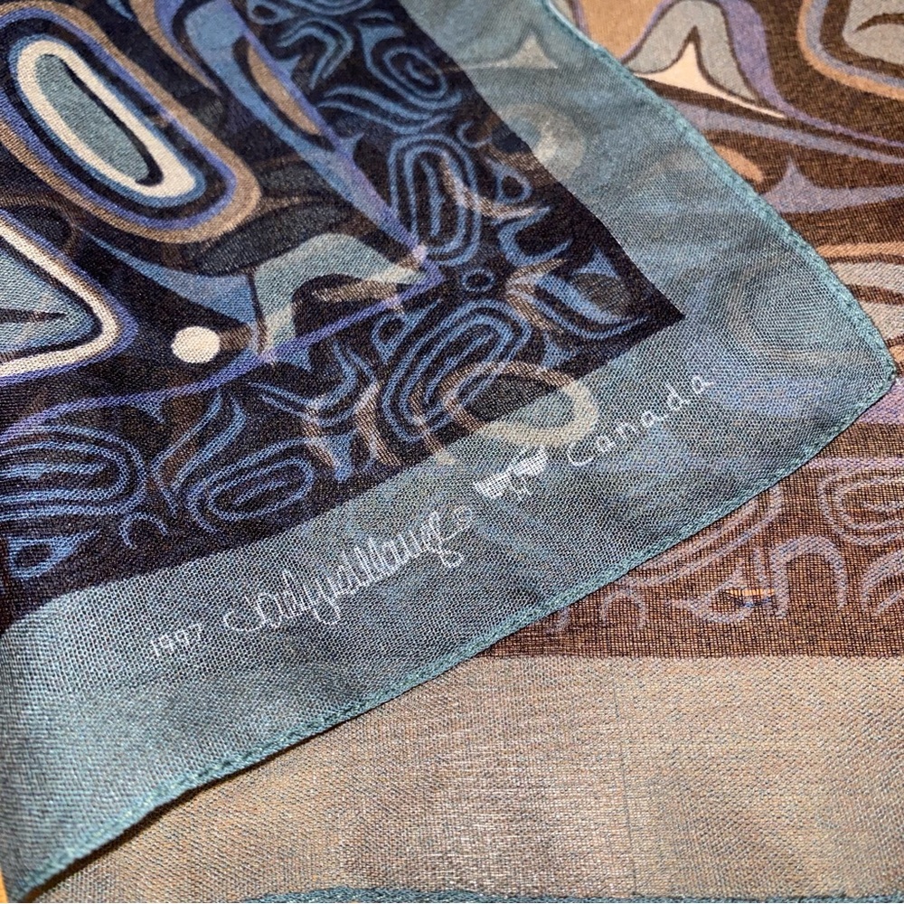 Vintage Jocelyne Mange First Nations Sun Scarf Canadian 1997 - Picture 7 of 8